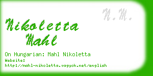 nikoletta mahl business card